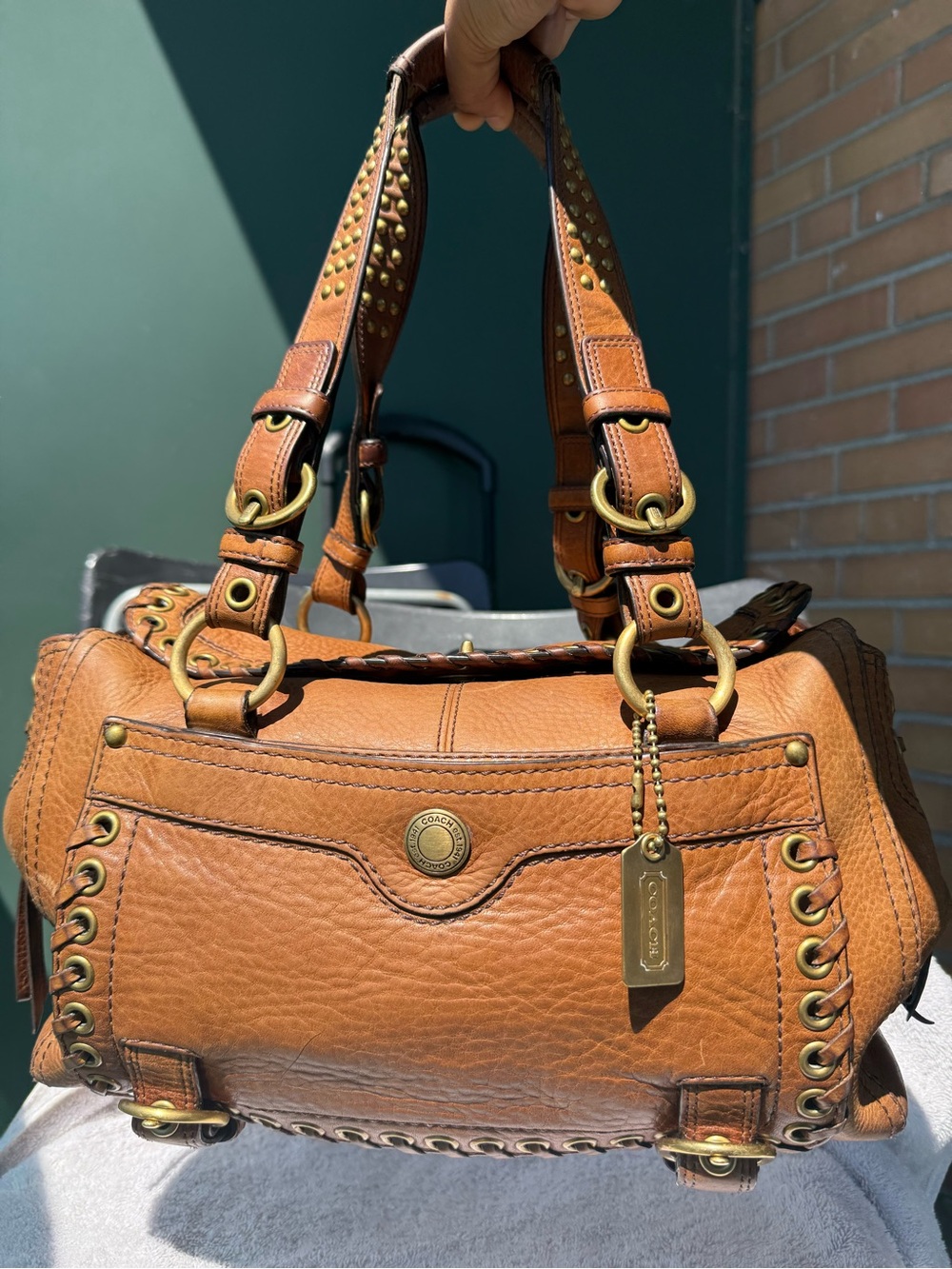 VERY RARE Vintage Coach Chelsea Abbey Satchel Brown Leather 10972 Y2K Boho